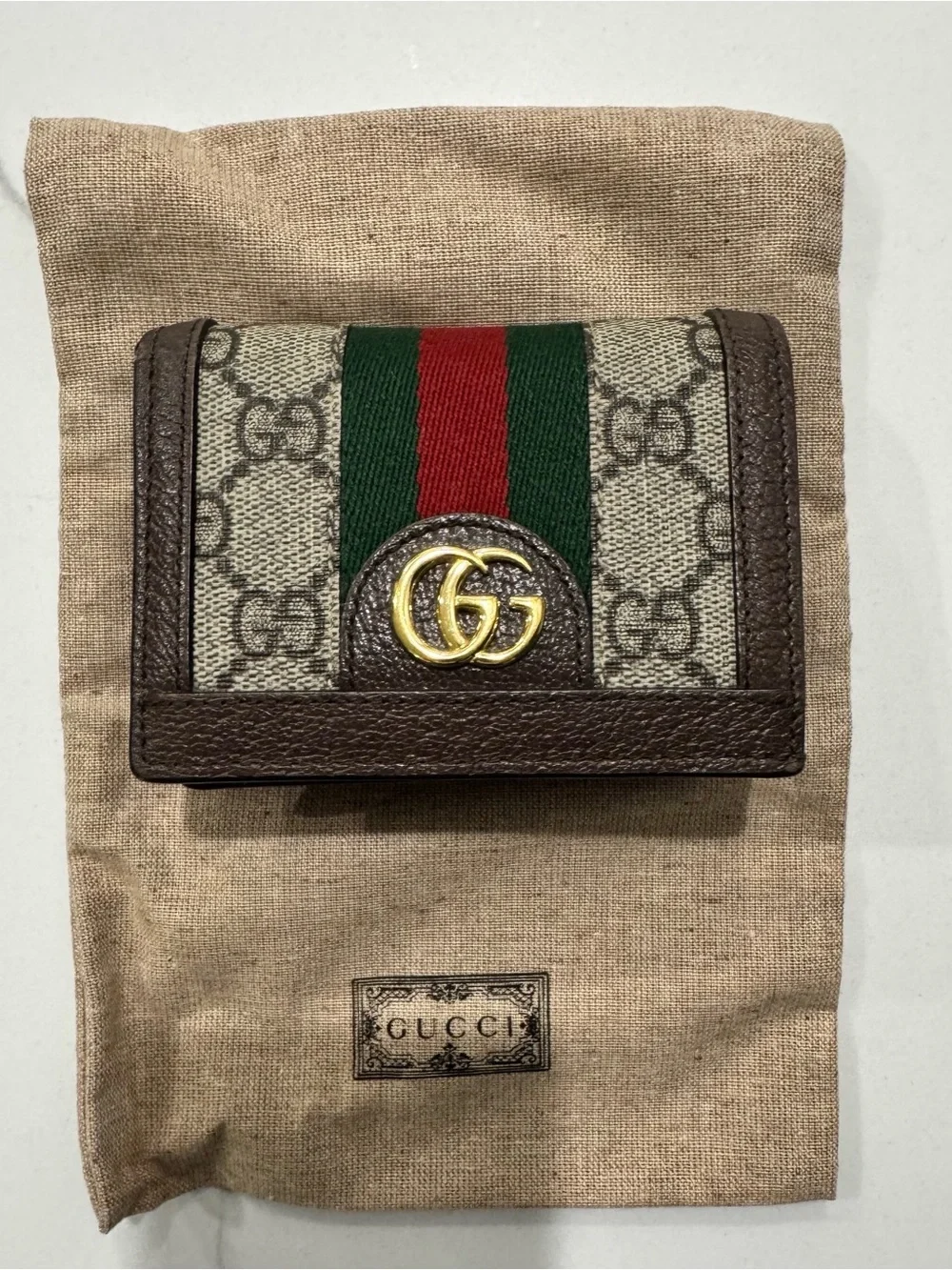 Gucci Ophidia GG Supreme Card Case Wallet Full Set Box + Dust Bag + Shopping Bag - Picture 8 of 16